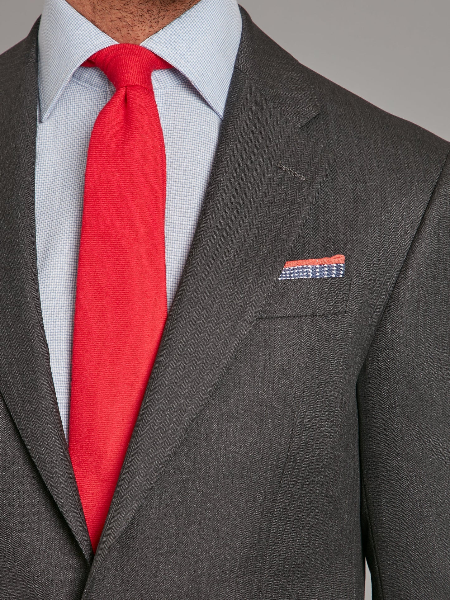 Astell Suit - Lightweight Herringbone Grey