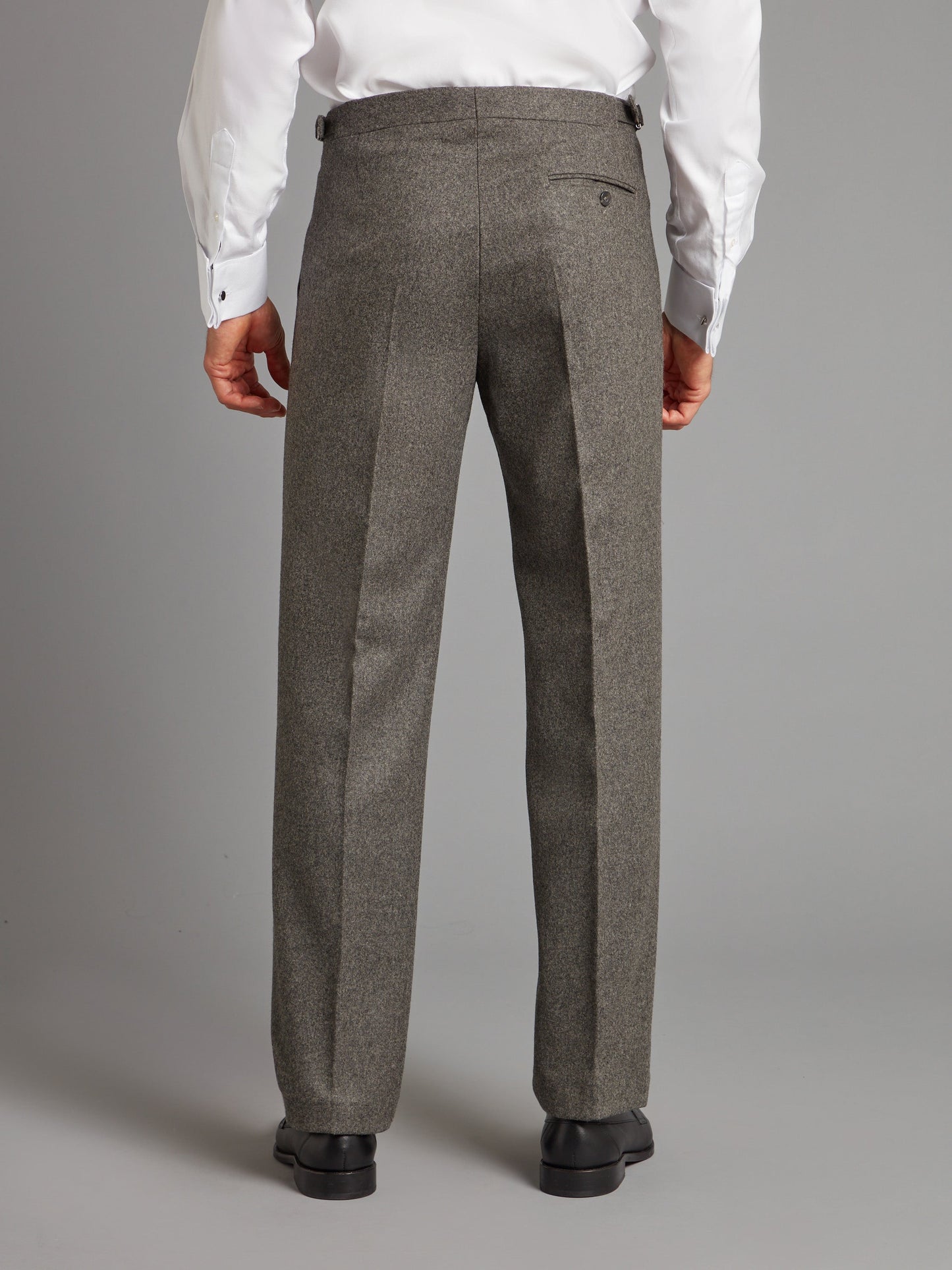 Fox Flannel Pleated Trousers – Grey