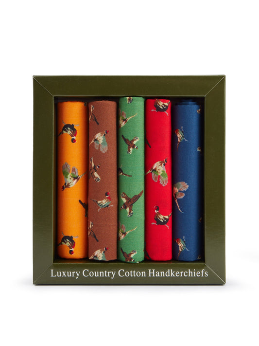 Cotton Handkerchiefs Set - Country Pheasant