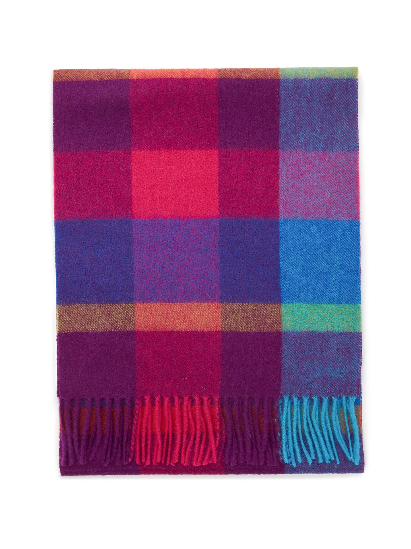 Lambswool Check Scarf- Multi Colour