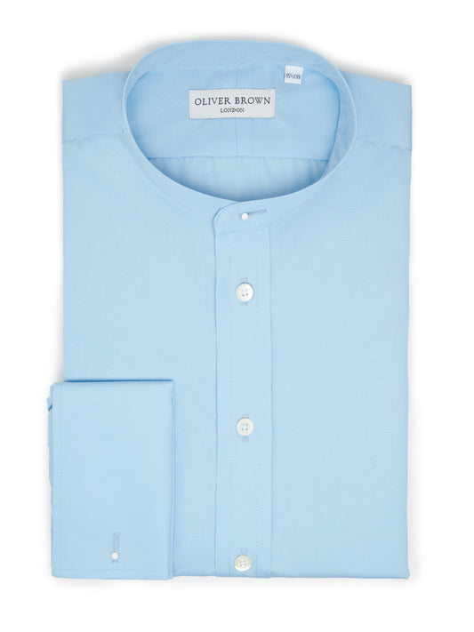 Collarless Shirt - Blue