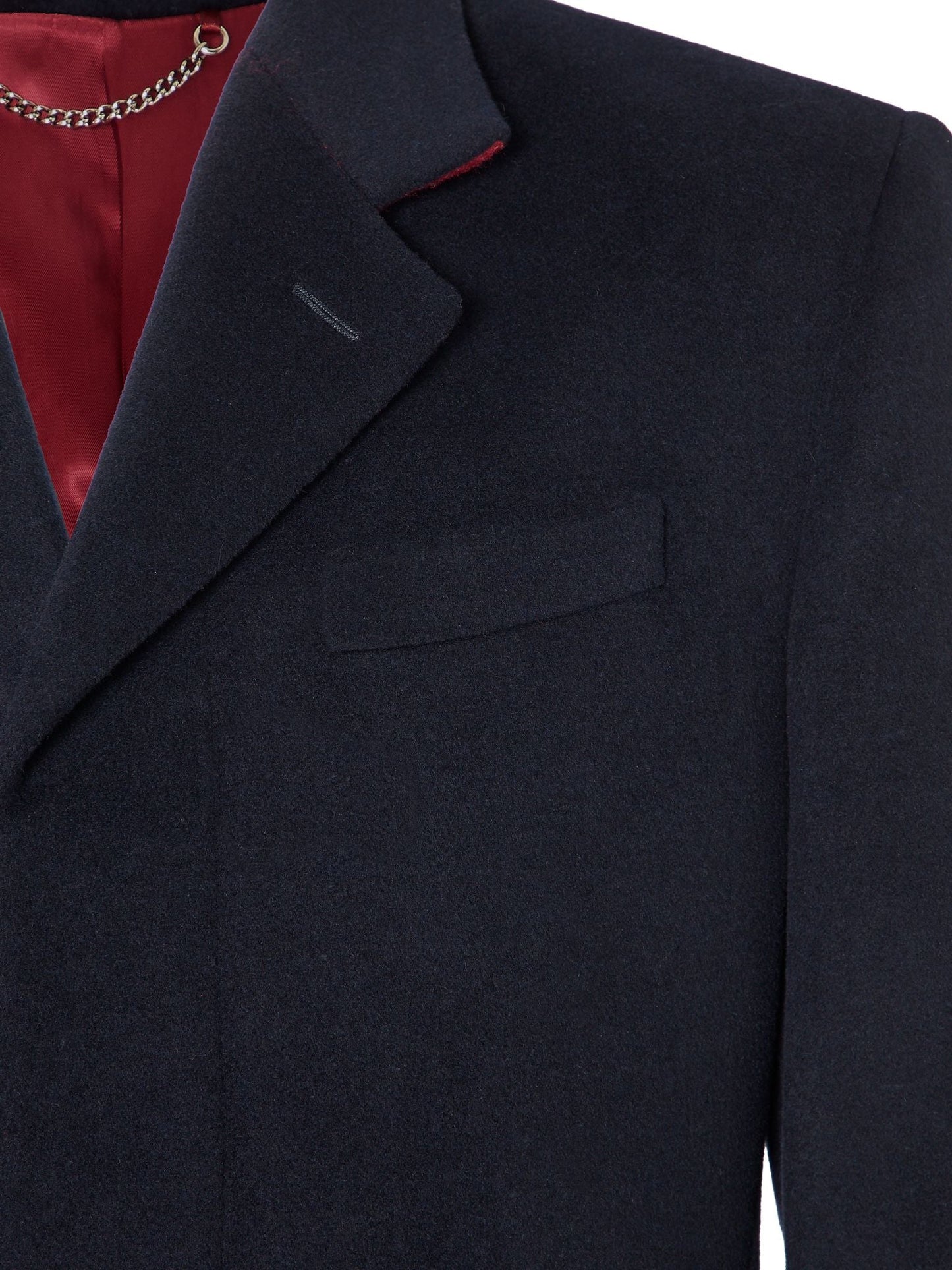 City Single Overcoat- Navy Cashmere Blend