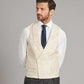 Double Breasted Waistcoat Plain Silk - Natural