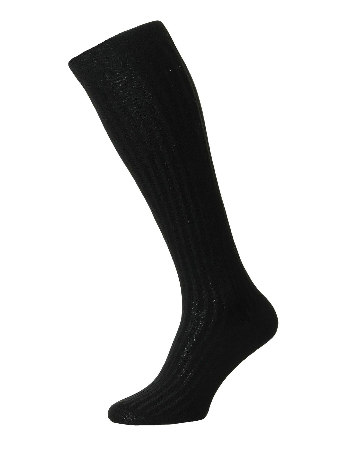 Long Pantherella Cotton Socks - Black