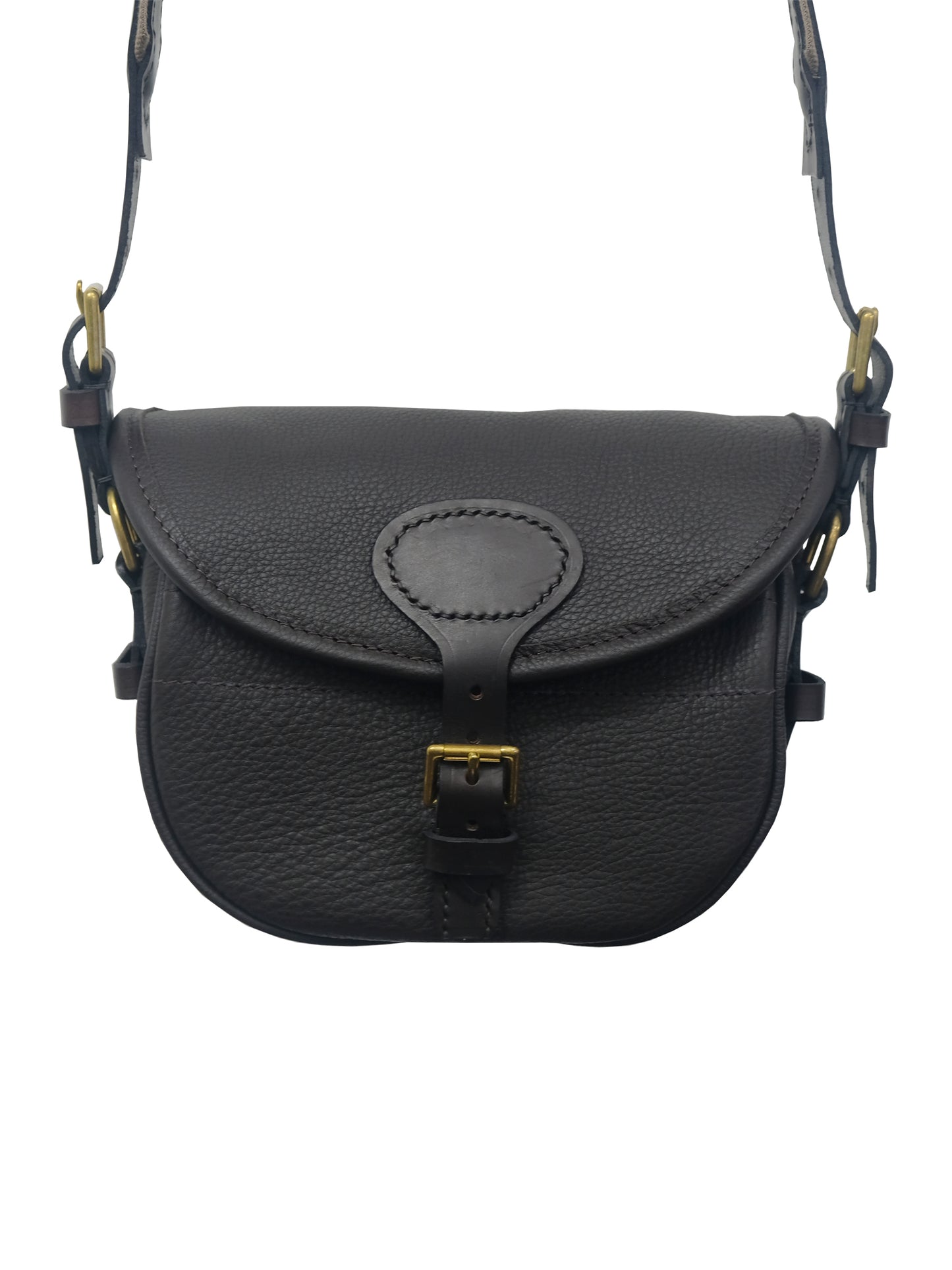 Mottled Leather Cartridge Bag - Brown