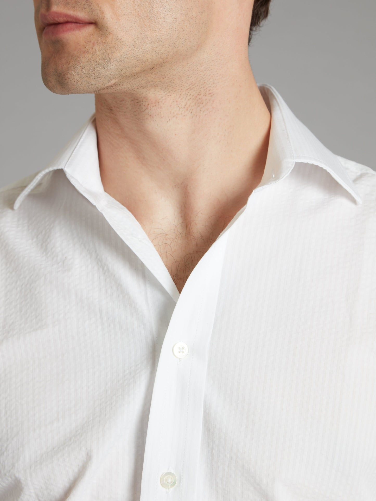 Regular Fit shirt - Seersucker White