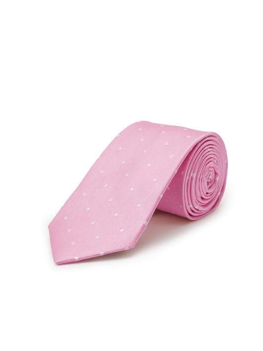 Twill Silk Tie, Spot - Pink