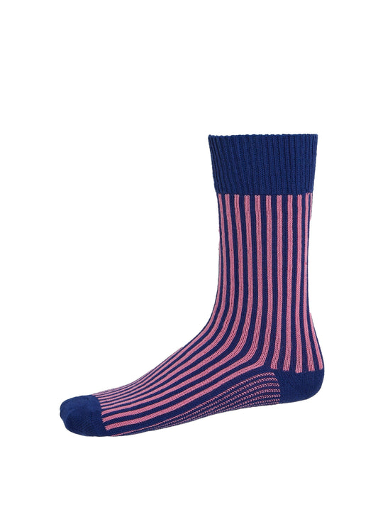 Vertical Stripe Socks Amethyst/Pink