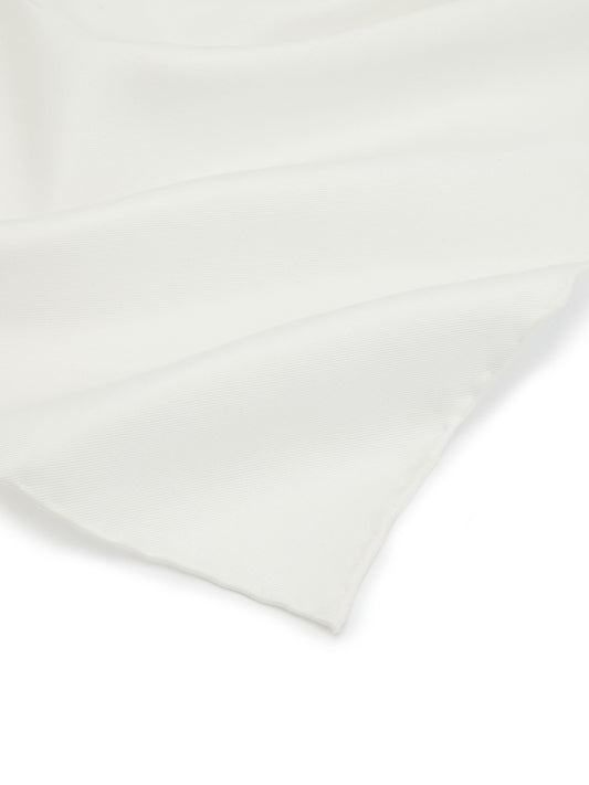 Hand Finished Silk Handkerchief - White