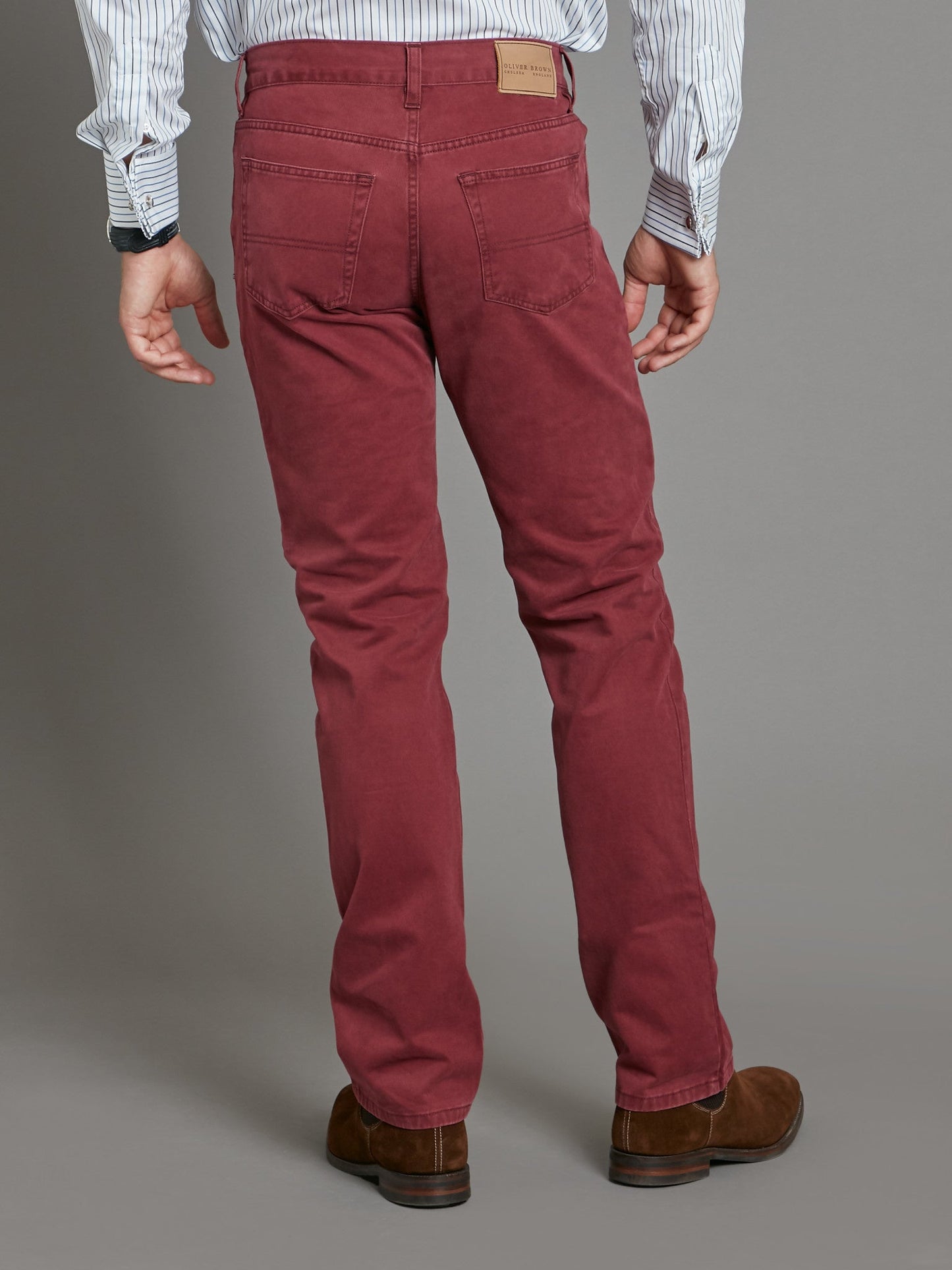 Brushed Cotton Jeans - Mulberry