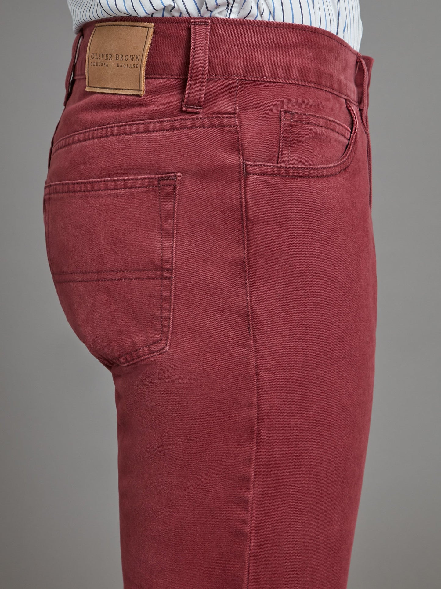 Brushed Cotton Jeans - Mulberry