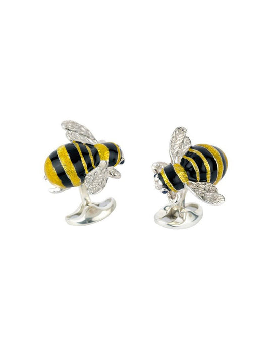 Sterling Silver Cufflinks - Bumble Bee