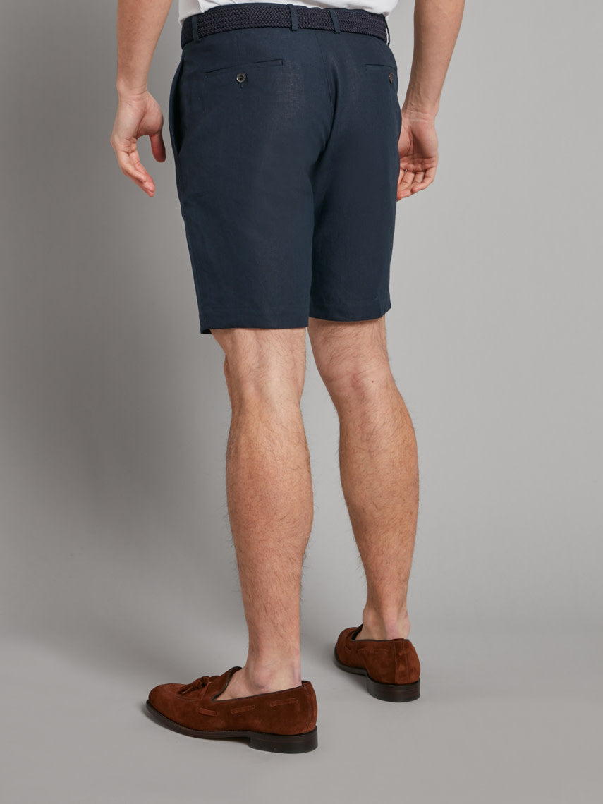 Classic Fit Shorts - Navy Linen