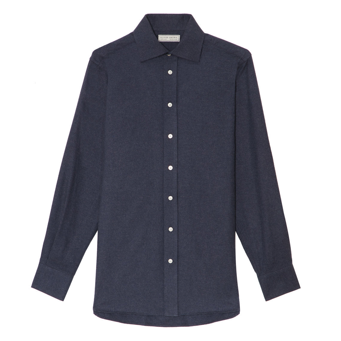 Cashmere Blend Shirt - Navy | Men's Shirt | Oliver Brown, London