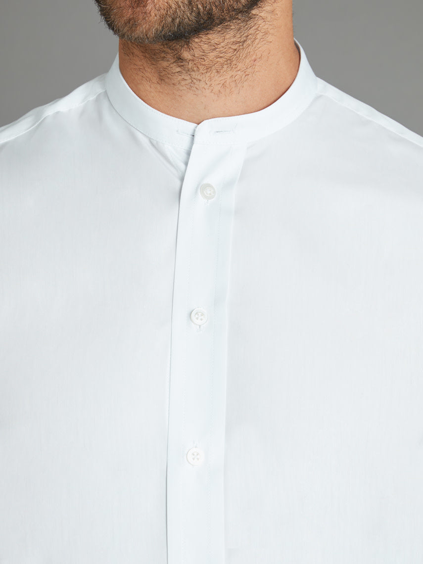 Collarless Shirt - White
