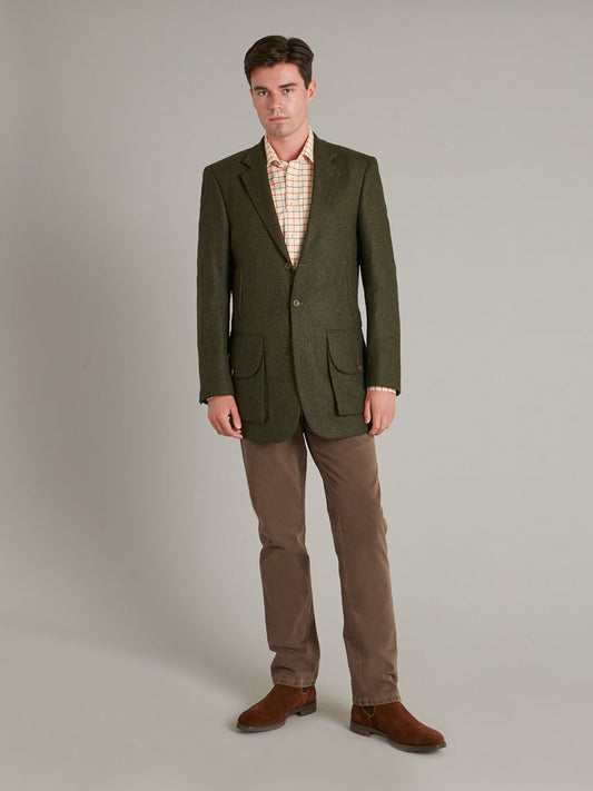 Country Jacket with Half Belt - Green