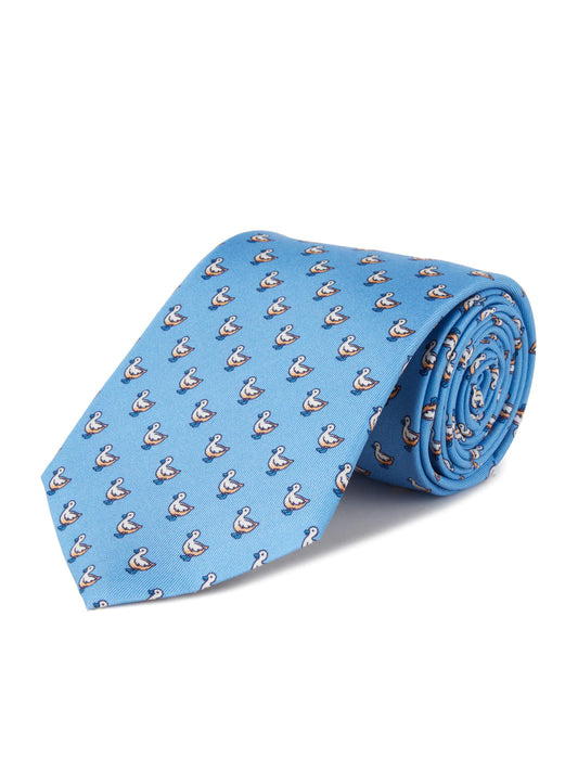 Silk Tie, Duck - Blue
