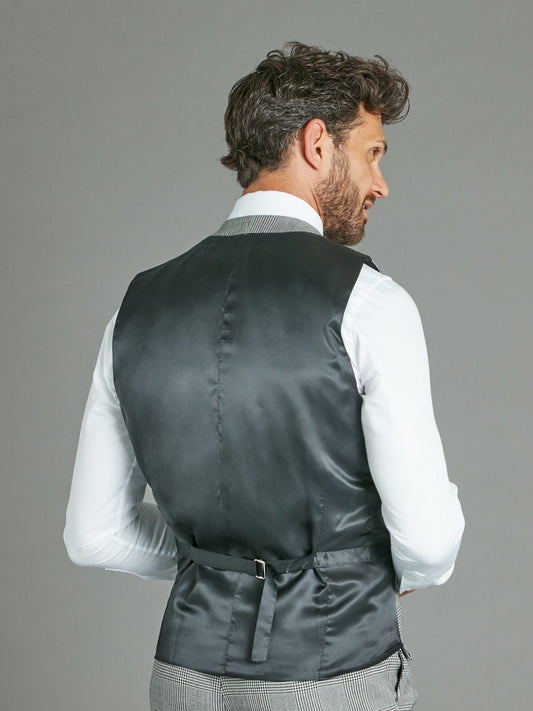 Double Breasted Wool Waistcoat - Prince of Wales