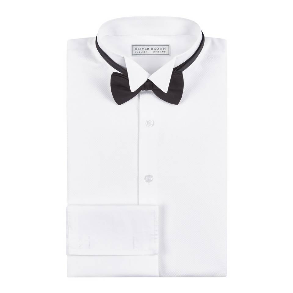 Marcella Dress Shirt, Wing Collar - White – Oliver Brown