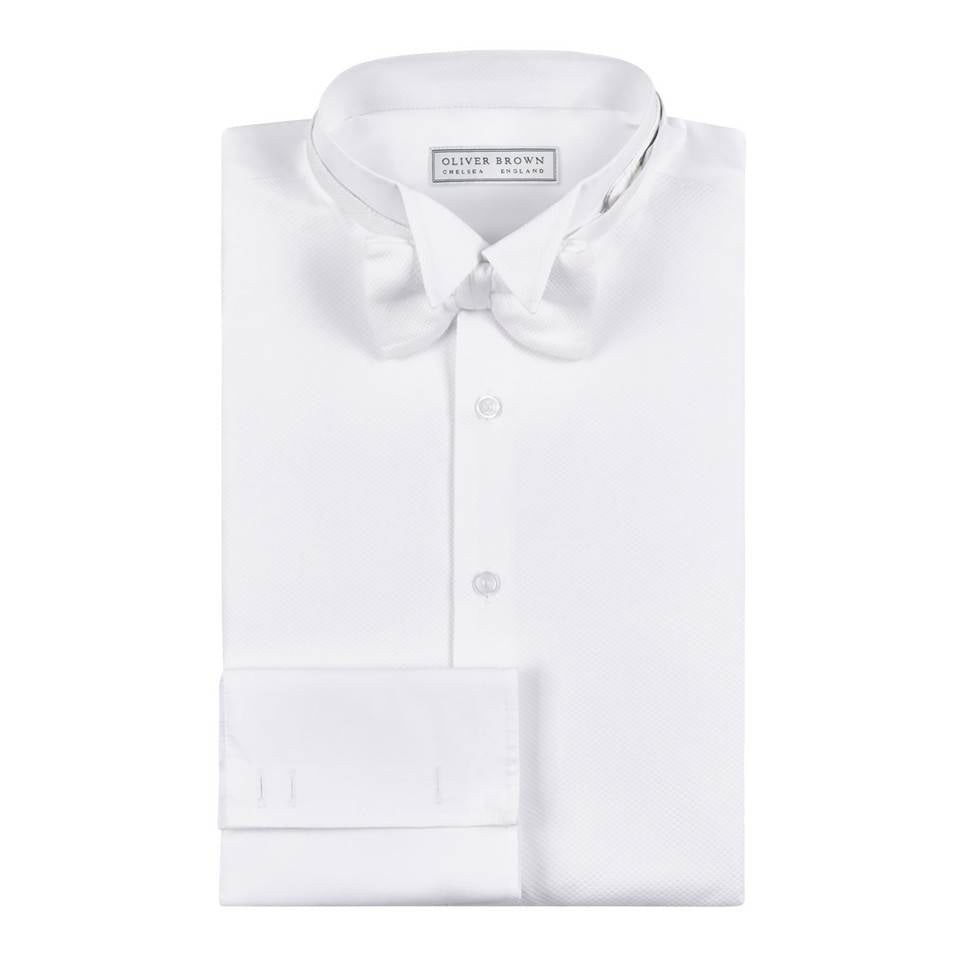 Marcella Dress Shirt, Wing Collar - White