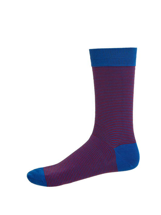 Horizontal Stripe Socks Redcurrant/Royal