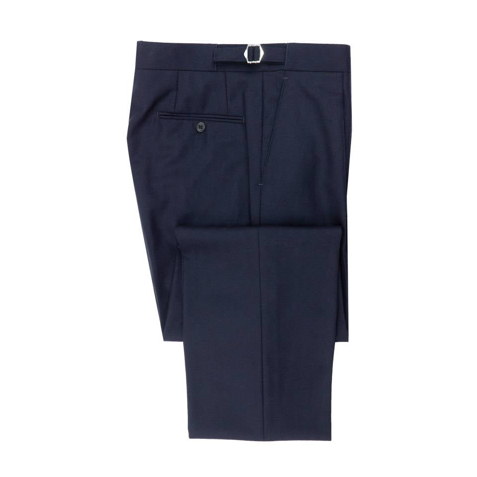 Pleated Suit Trousers - Navy Herringbone – Oliver Brown