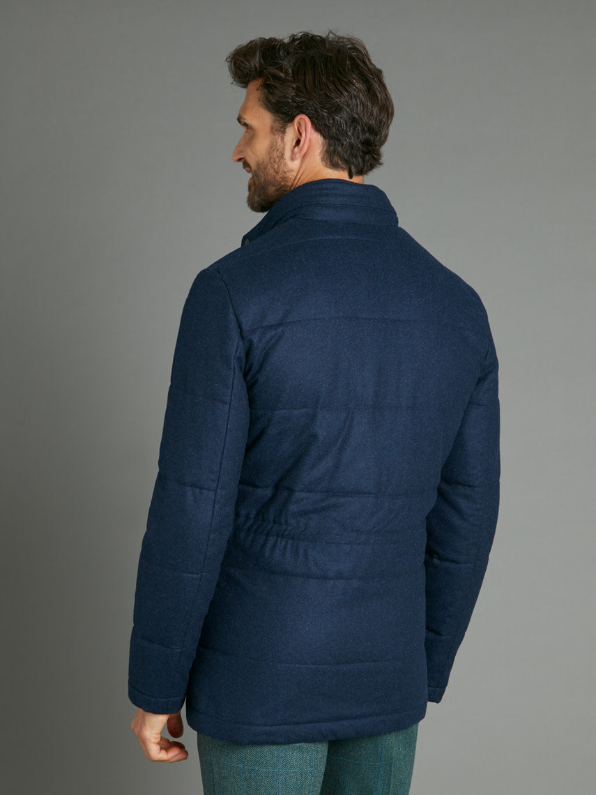 Quilted Jacket with Pockets - Navy