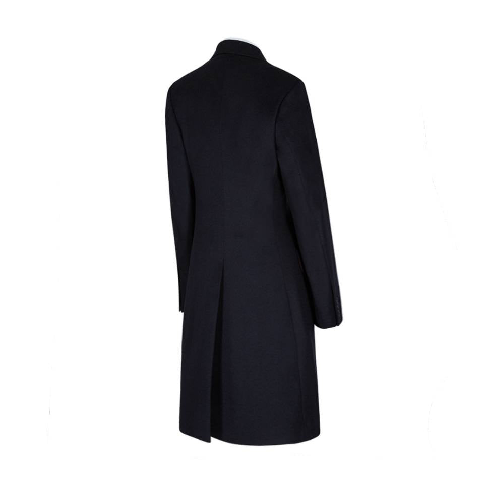 Single Breasted Overcoat - Navy Cashmere Blend