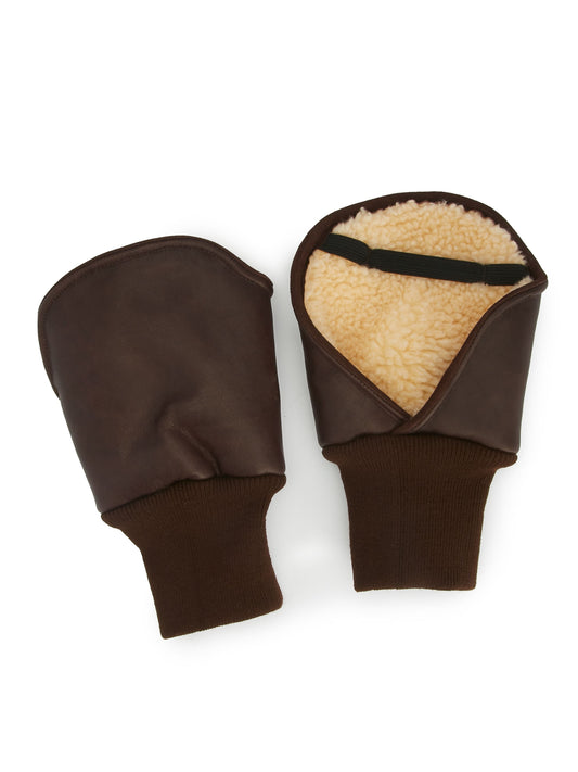 Leather Shooting Mitts - Brown