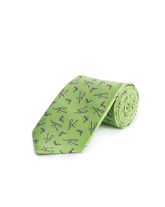 Silk Tie - Mint Green Saddle