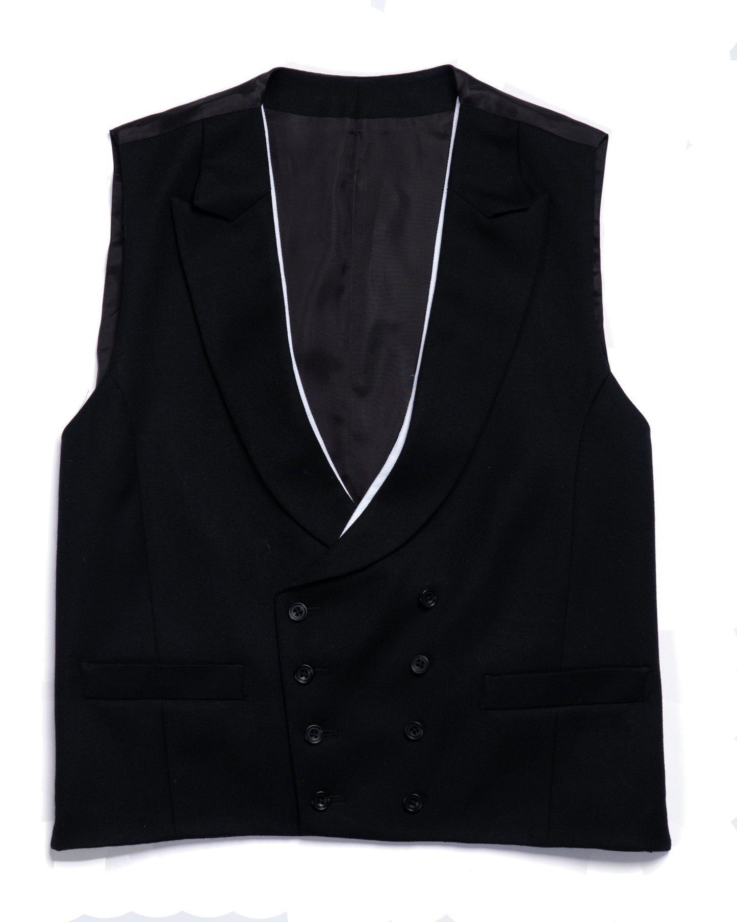 Double Breasted Morning Waistcoat - Black